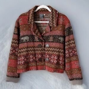 Vintage IVY Wool Blend Jacket Women SZ L Made in USA Unique